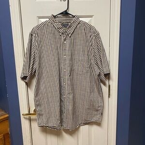 Chaps men shirt sleeve button down casual shirt size XL
